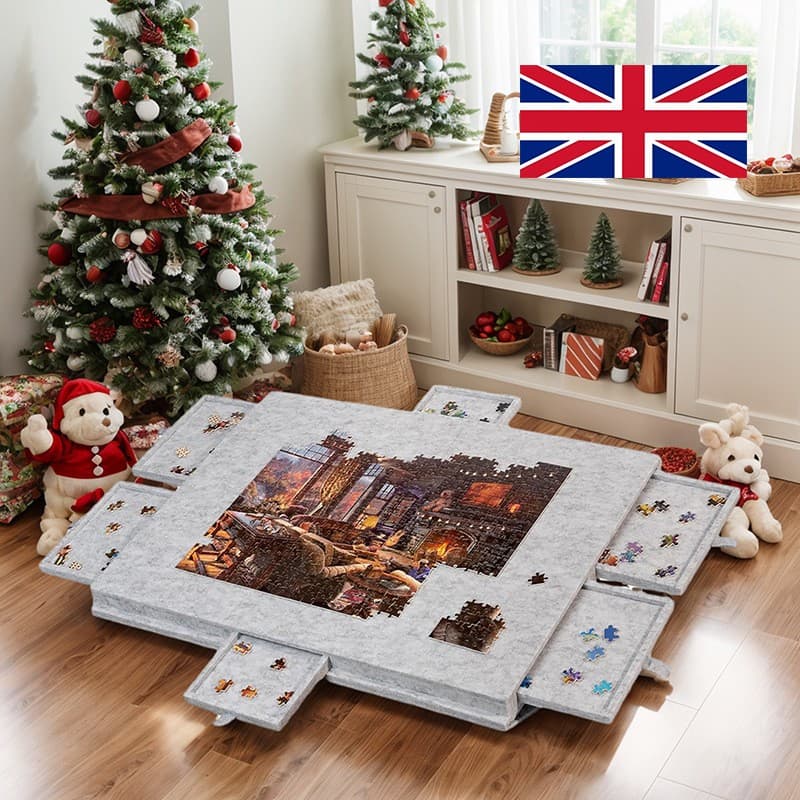 Felt Jigsaw Puzzle Board Portable Puzzle Storage-Table W  6 Slid Drawer 1o00pcs