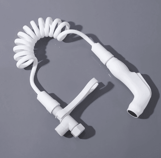 Toilet spray gun set-PP spray gun head +PE pipe +ABS bracket-white-1 set