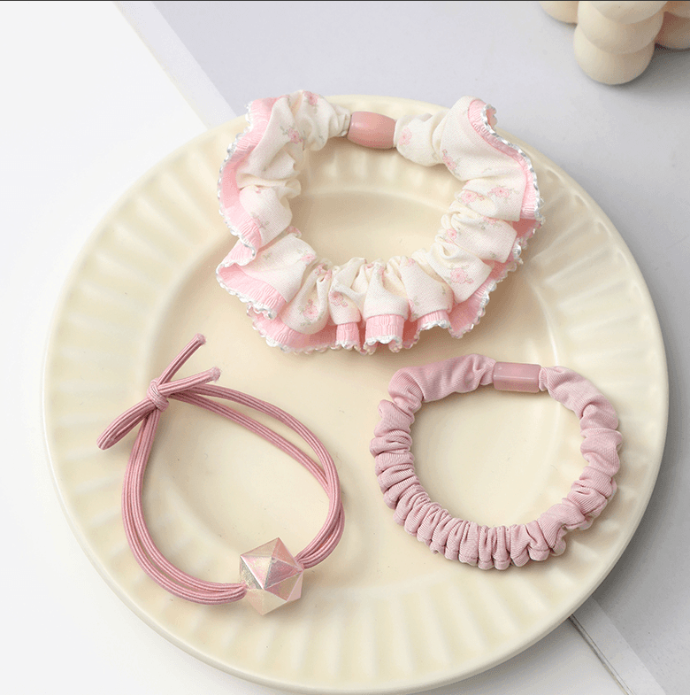 Rubber band set-three-piece set-pink-1 set
