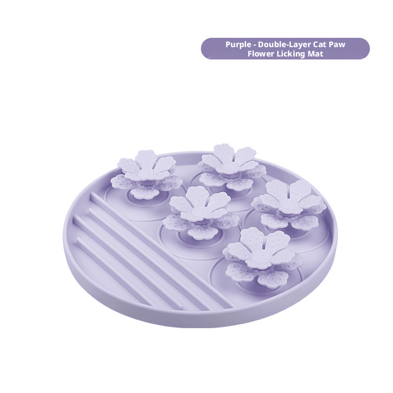 Double-layer pet licking mat-purple-silicone-1 piece