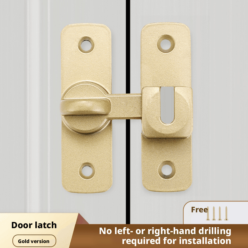 Door buckle-gold-door buckle + screw pack-aluminum alloy-1 set