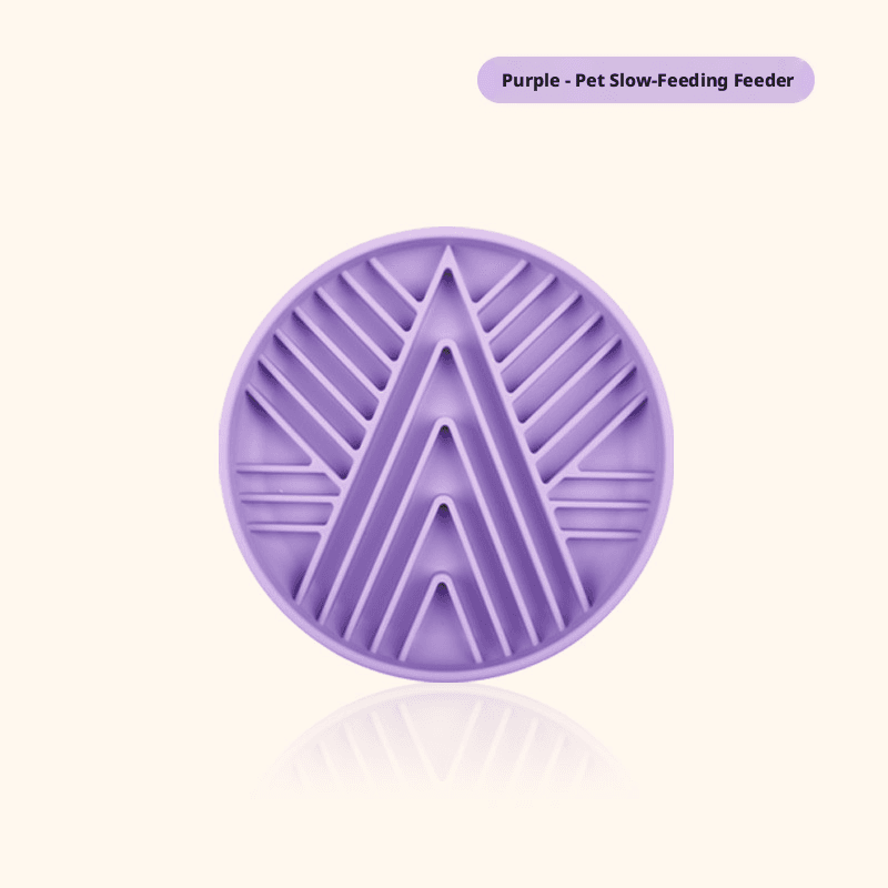 Pet Slow Eating Plate-Purple-Silicone-1 piece