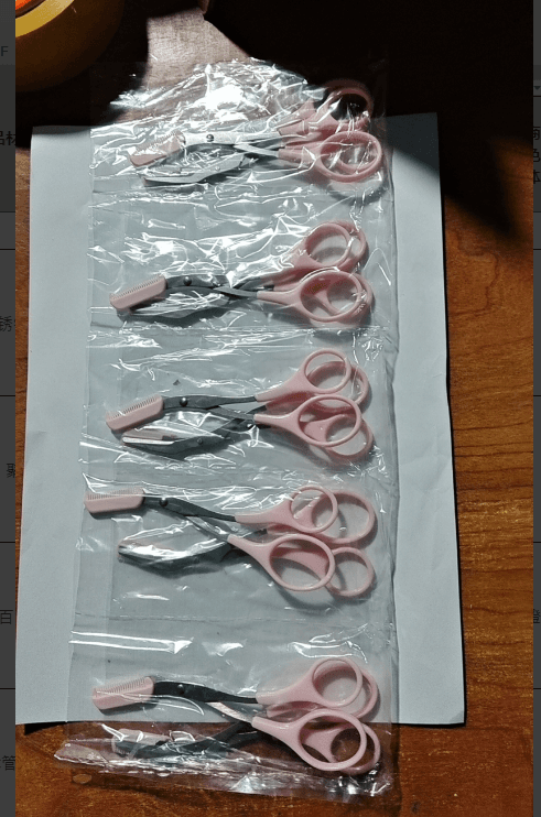 Stainless Steel Eyebrow Scissors Combs-Pink-1 pack