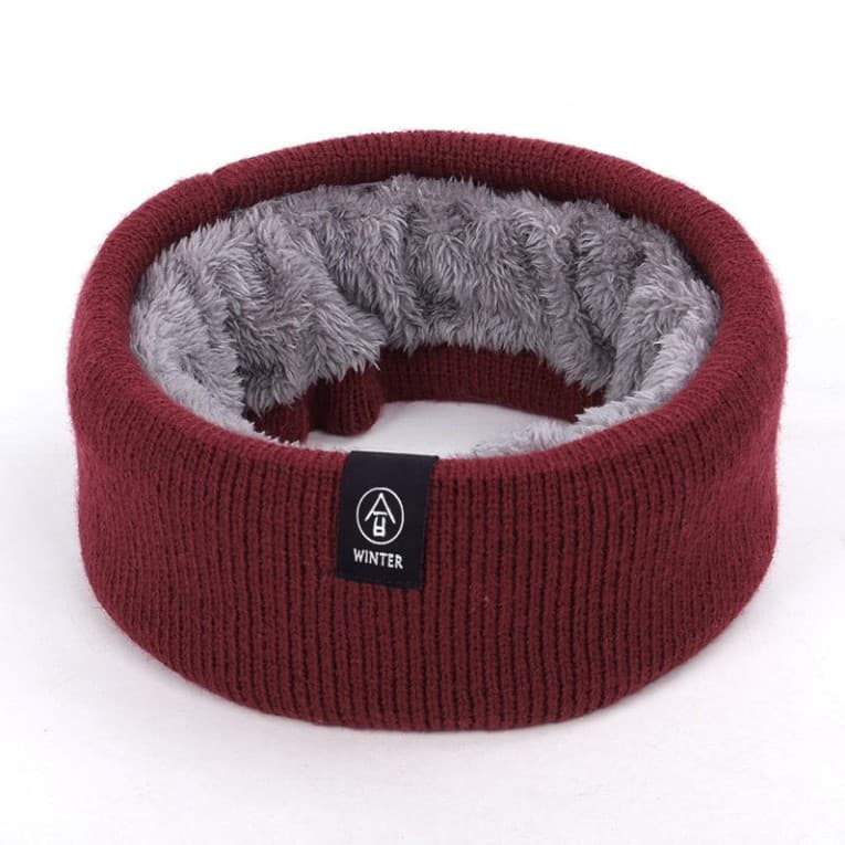 Warm collar set-burgundy red-1 piece