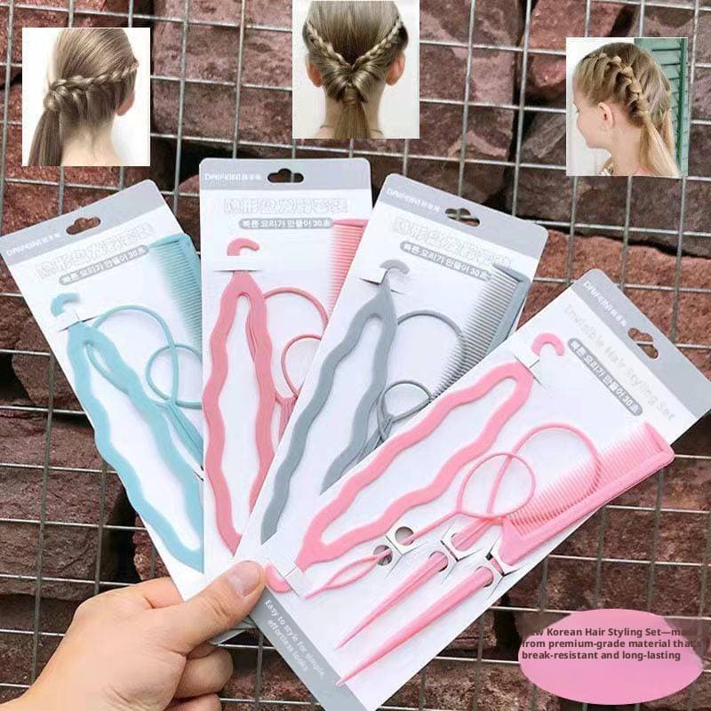 Hair Curler-Pink-4-piece set