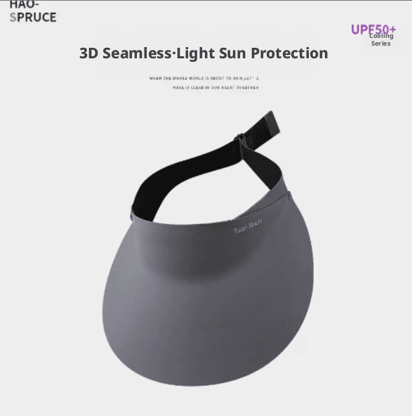 Traceless Sunscreen Hat-Dark Gray-1 Top