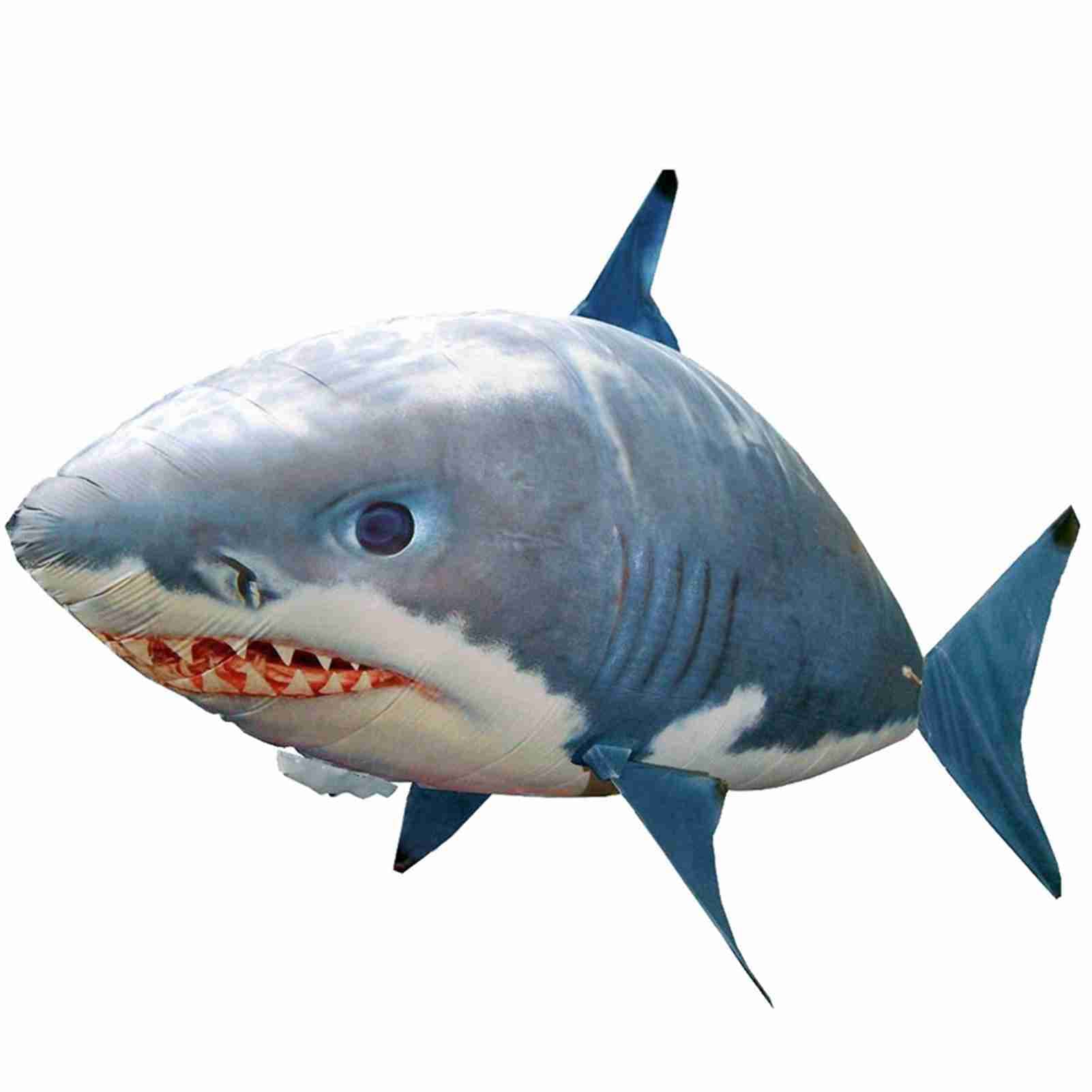 Remote Control Flying Shark Inflated RC Inflatable Balloon Toy Kids Gift (Blue Shark)