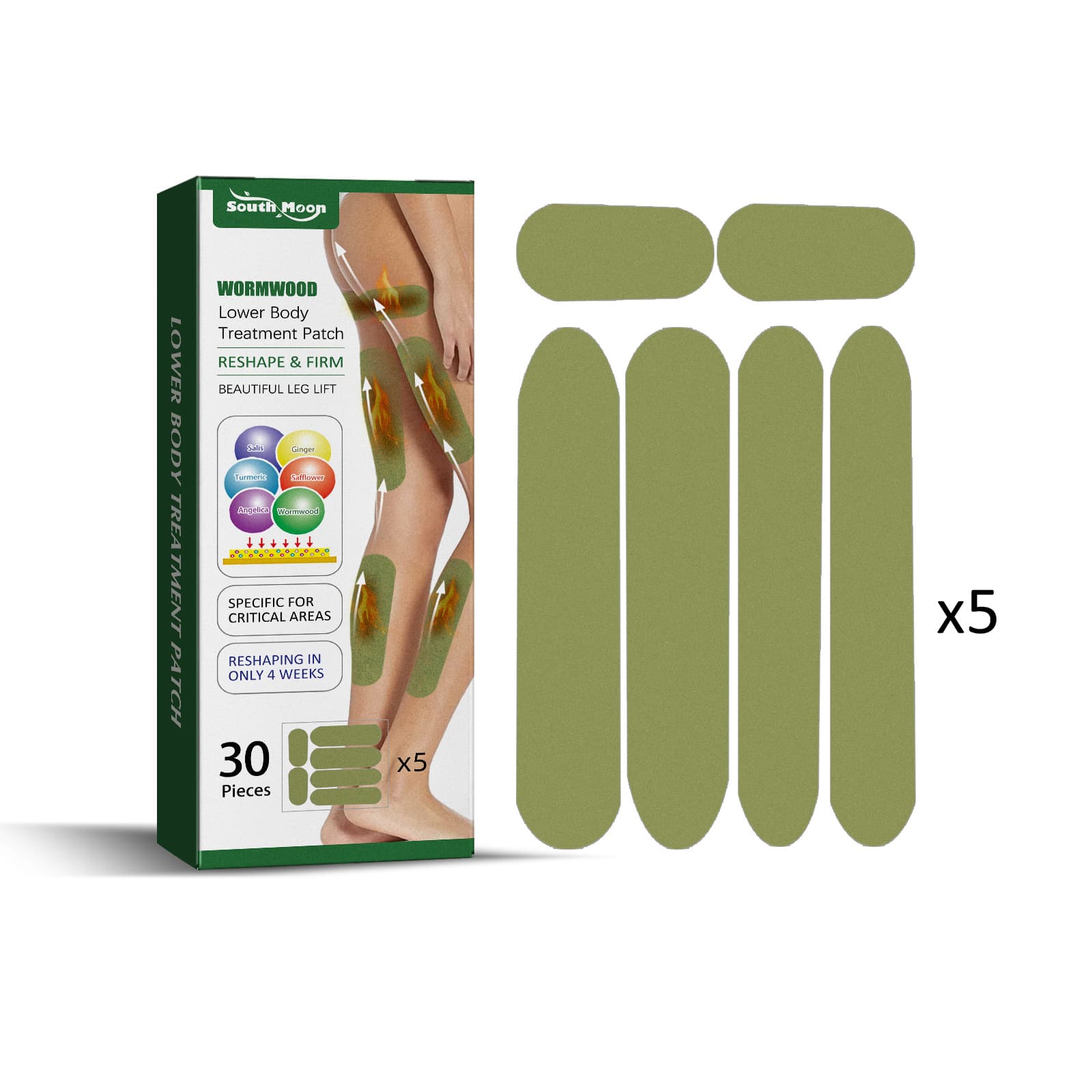 SouthMoon Mugwort Leg Patches For Foreign Trade And Cross-Border Businesses - Thigh And Leg Muscle Shaping Patches