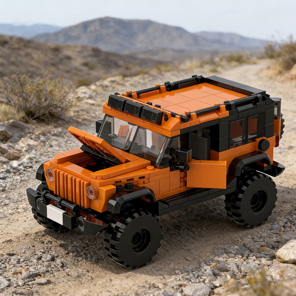 405PCS DIY Orange SUV Car Toy Building Set,Off-Road Car Building Bricks Building Blocks,DIY Vehicles For Kids And Adults