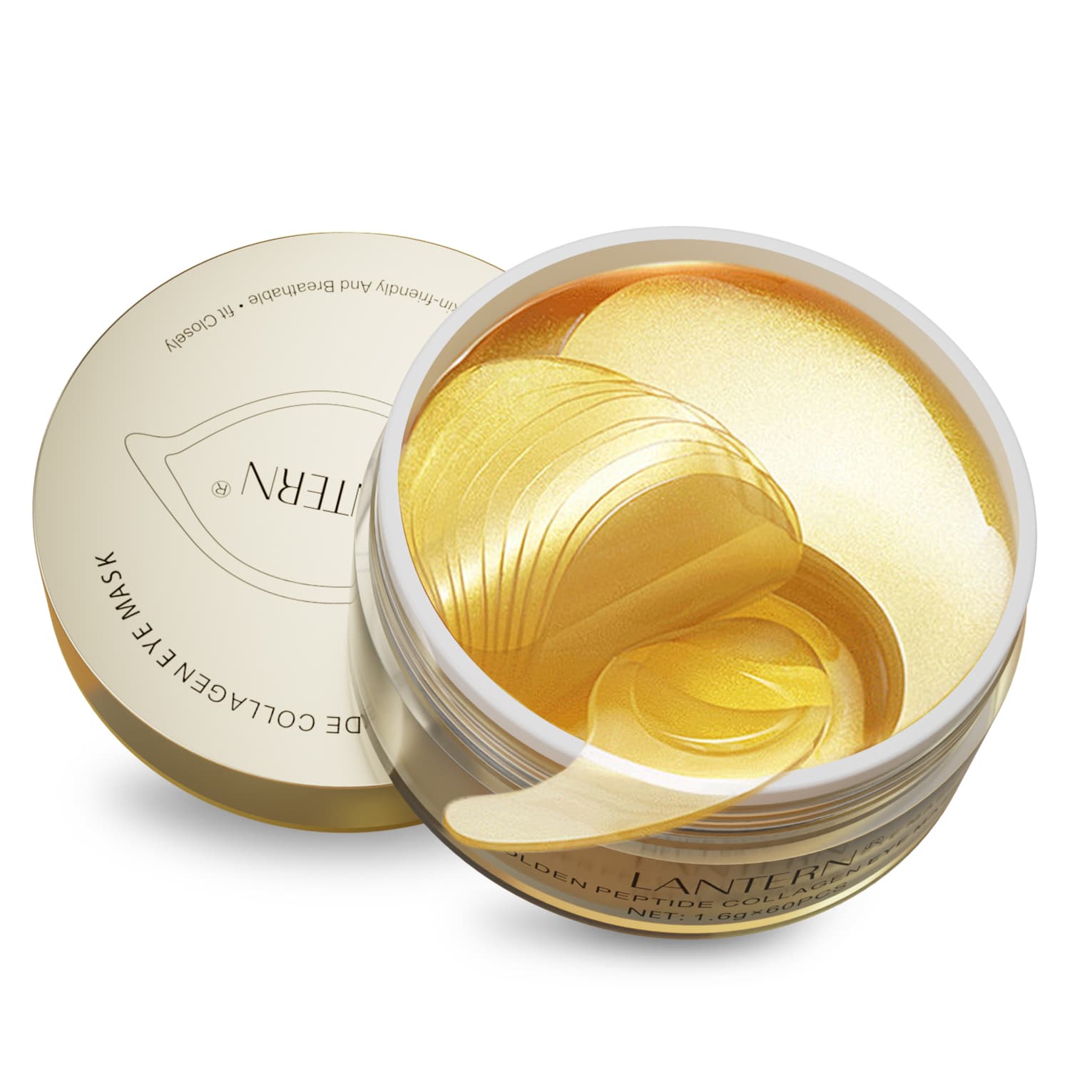 Golden Peptide Collagen Eye Mask, Moisturizing Eye Patches For Puffy Eyes And Dark Circles, 60PCS Hydrating Skincare