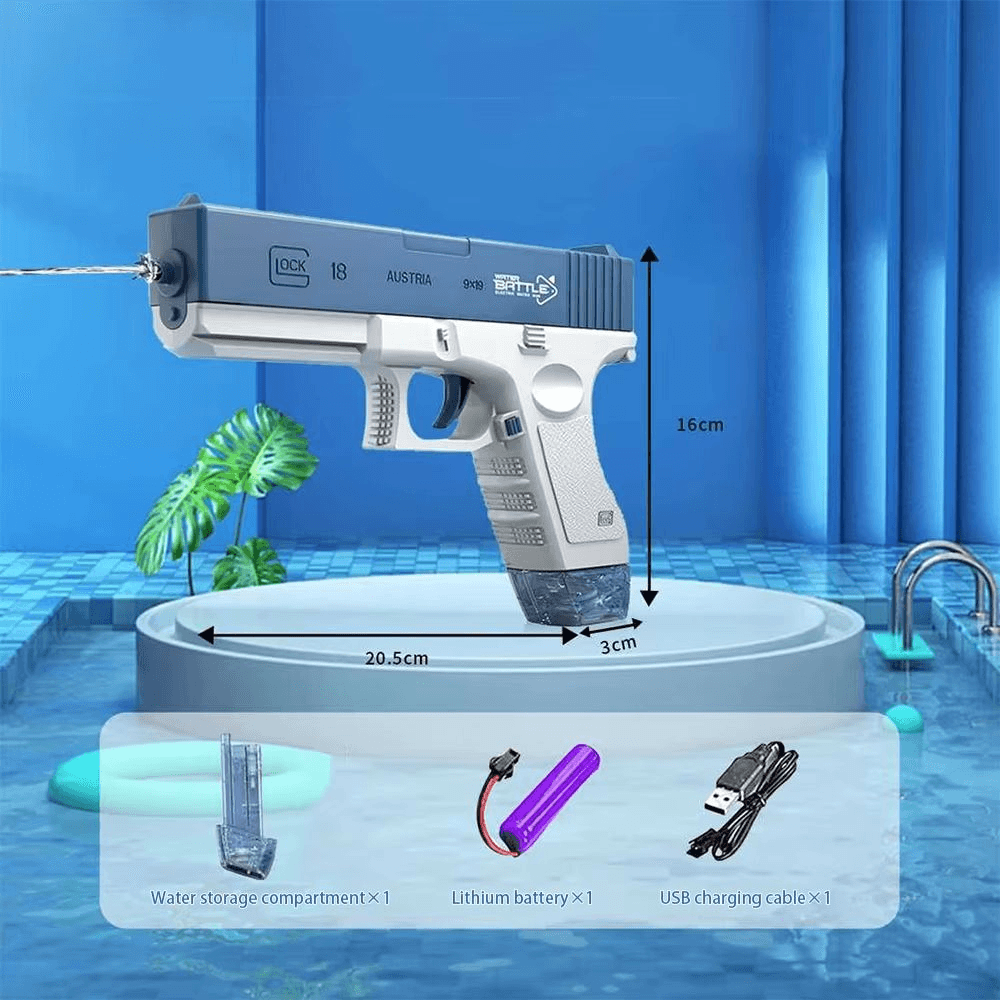 Electric Burst Water Gun Blue Drum Version For Kids 7-14 Years