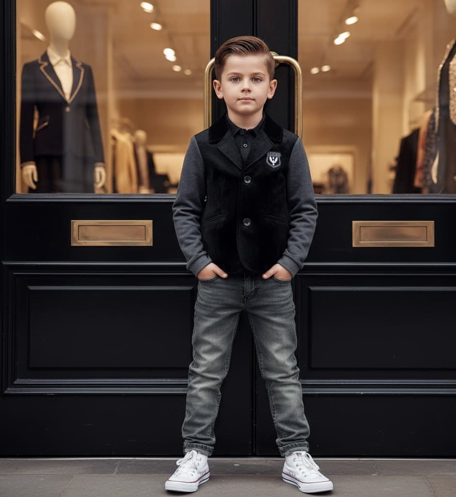 Boys Spring Velvet Blazer Jacket Kids Formal Suit Coat Wedding Party 3-7Y