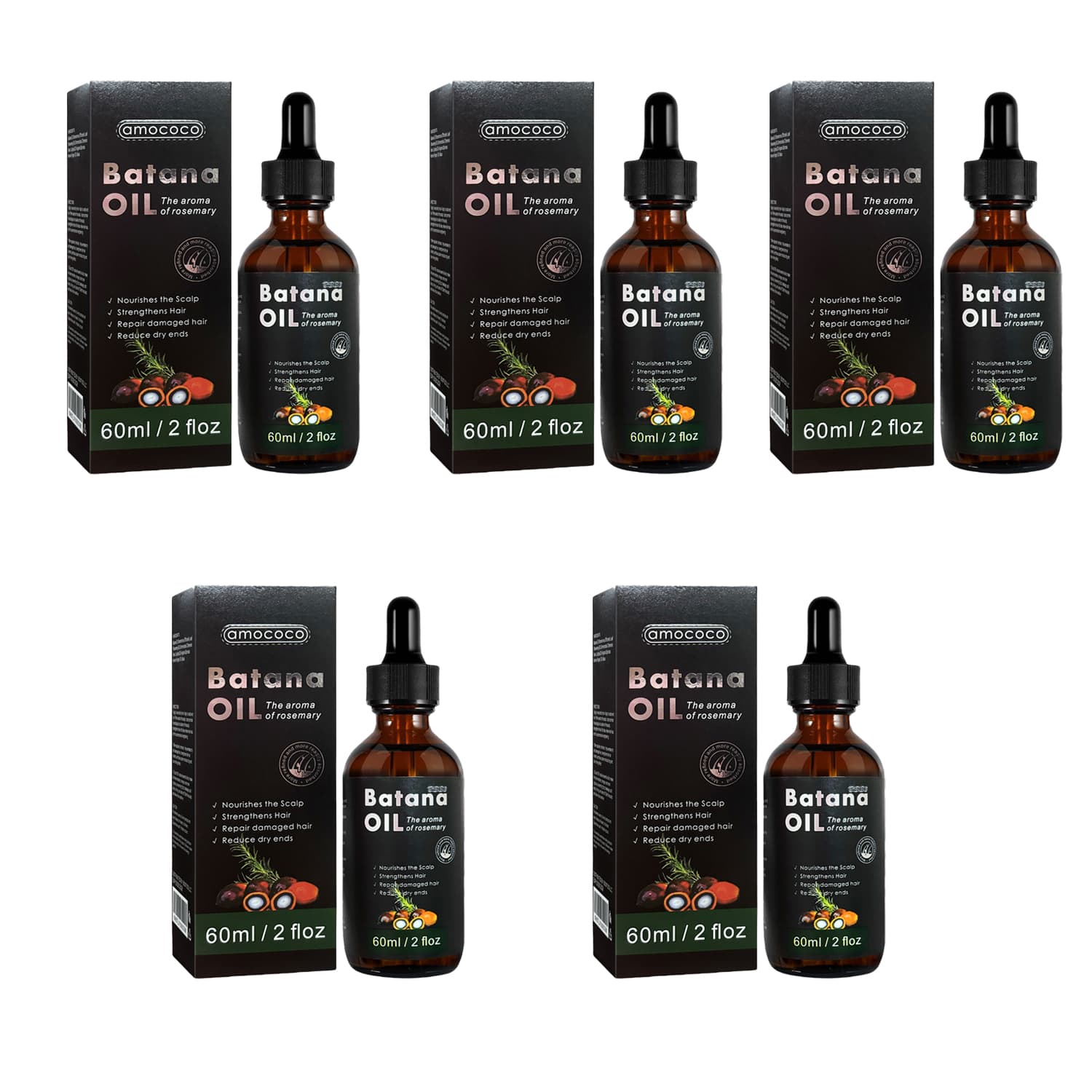 Only Supports Self Pickup With Waybill Amococo Batana Oil With Rosemary Cold Pressed Natural Hair Growth Oil, Nourishes Scalp, Repairs Damaged Hair, Reduces Split Ends, Boosts Hair Thickness &