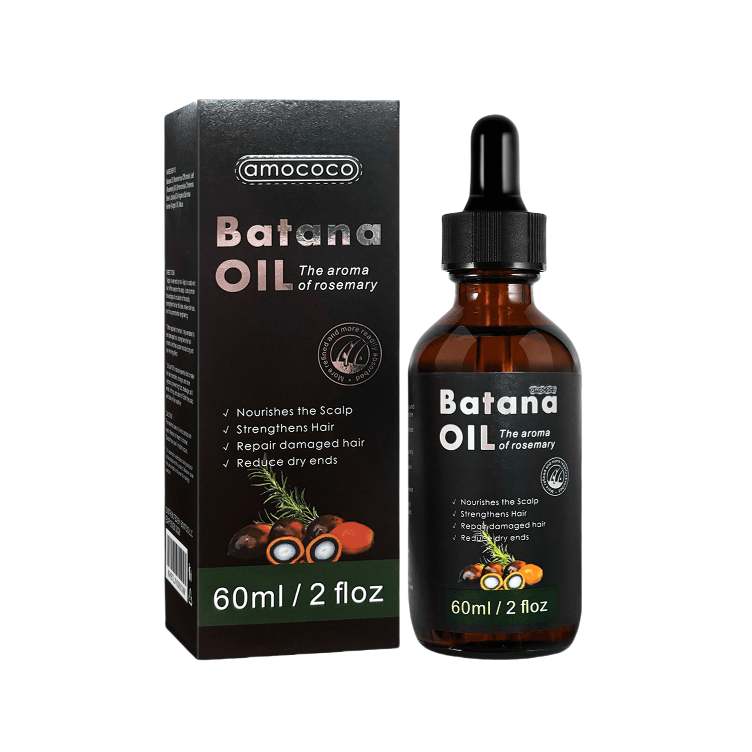 Only Supports Self Pickup With Waybill Amococo Batana Oil With Rosemary Cold Pressed Natural Hair Growth Oil, Nourishes Scalp, Repairs Damaged Hair, Reduces Split Ends, Boosts Hair Thickness &