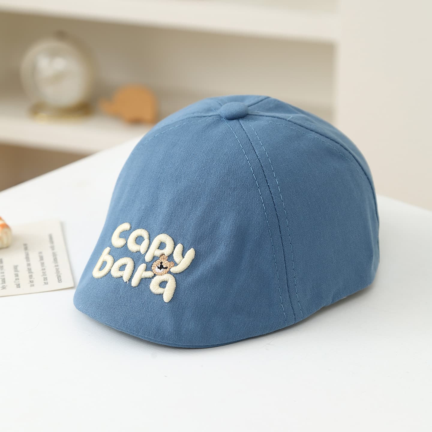 Boys And Girls Soft And Cute Children's Playful Style Cardigan With Embroidery And Letters. Children's Forward Cap For Daily Play, Versatile And Suitable For All Occasions. Beret Hat.