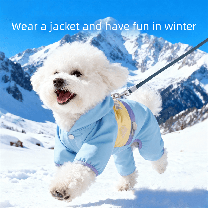 Winter Three-in-one Anti-collision Color Fleece Jacket For Small And Medium-sized Dogs, Bichon Frise Windproof High-end Four-legged Pet Clothing