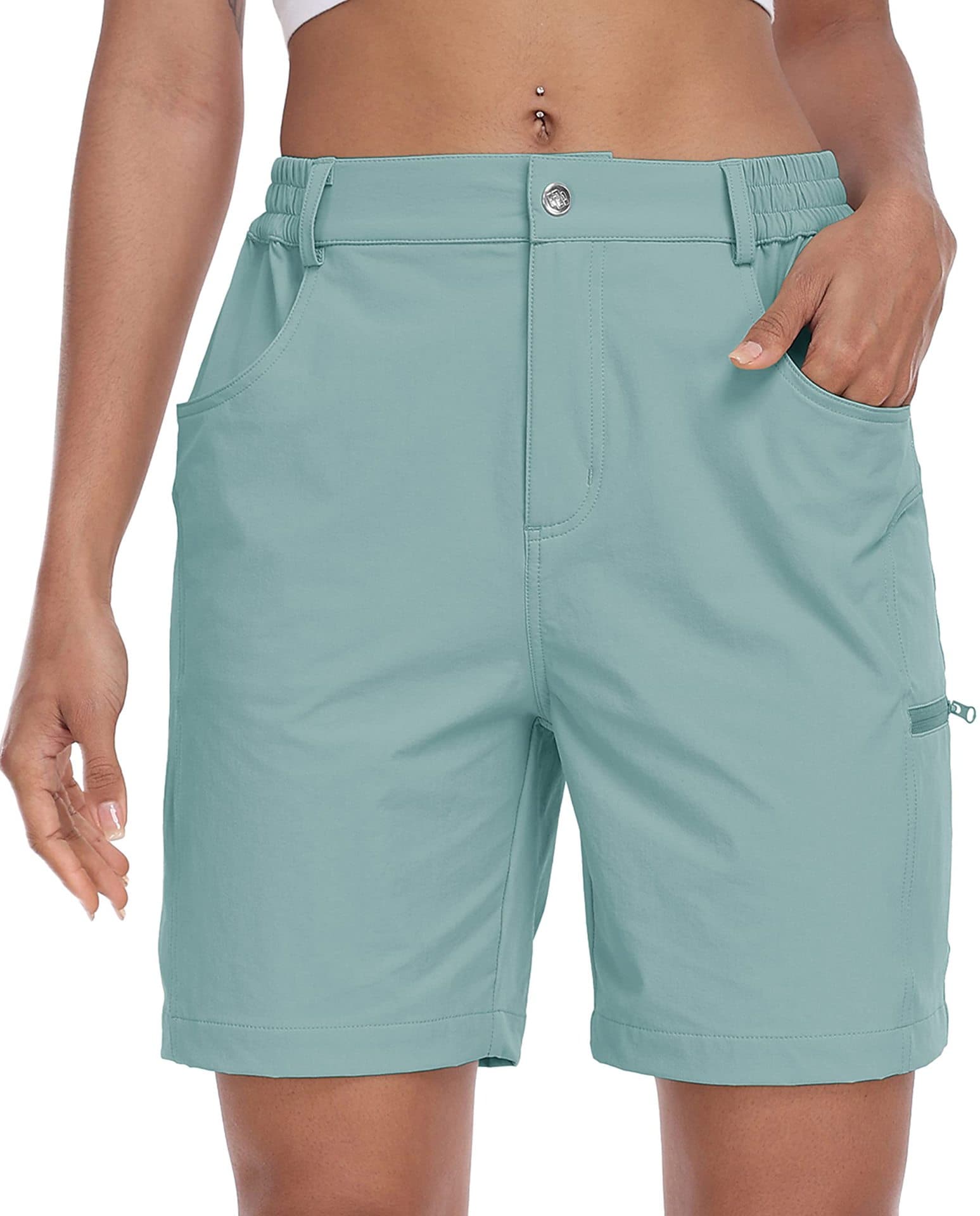 Women's 7 Inch Quick Dry Golf Hiking Shorts, Lightweight Shorts With Pockets