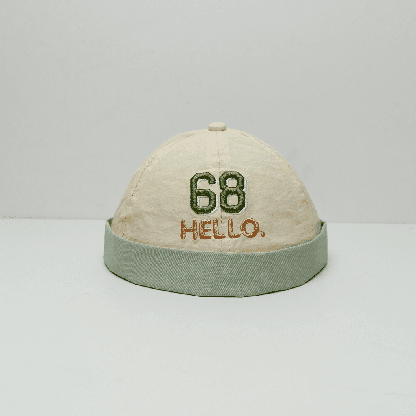 Summer Baby-style Multi-color 68 Embroidery HELLO Word Mother Skin-toned Energetic Headgear For Outdoor Outings