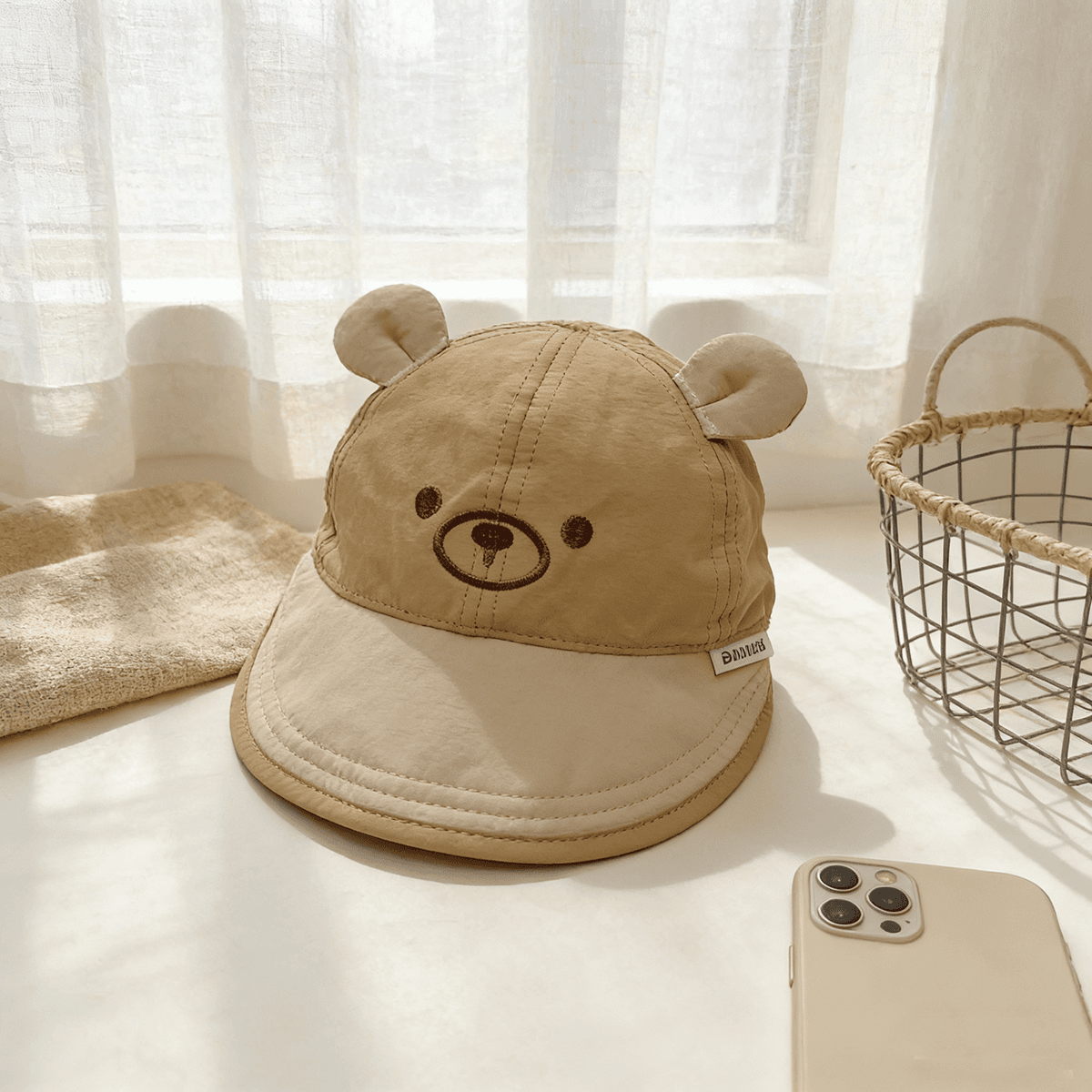 Children's Multi-color Edge-sewn Cartoon Animal-shaped Adjustable Cute Casual Wide-brim Baseball Cap Suitable For Outdoor Shopping