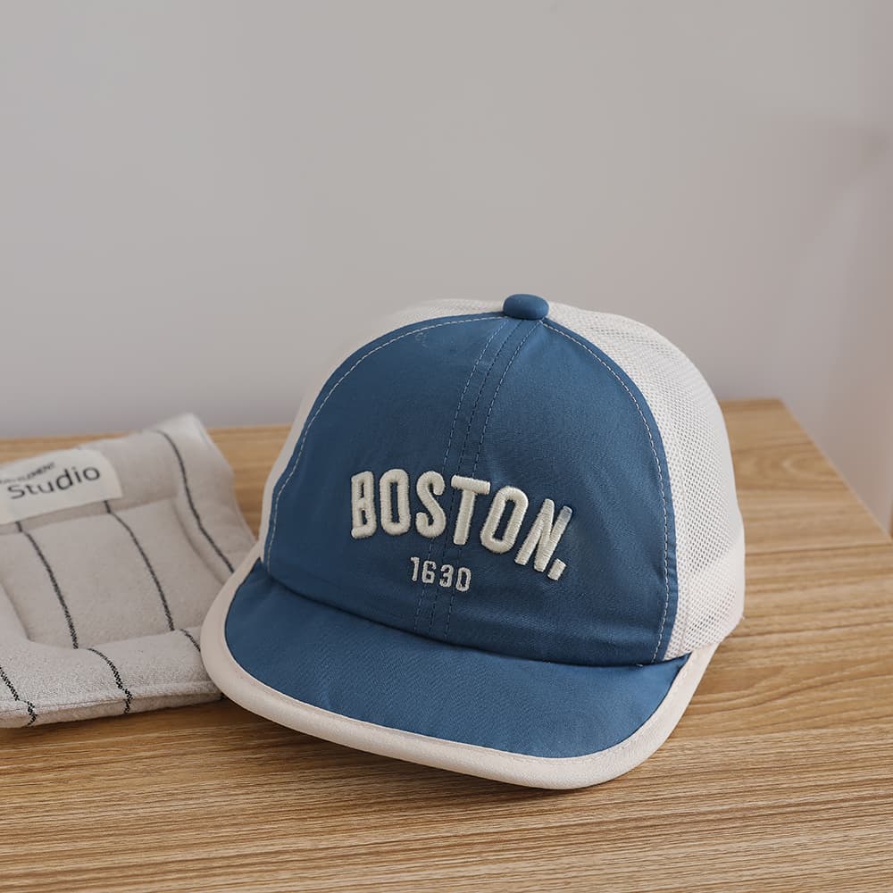 Boy And Girl Baby Hats - Casual And Fashionable Embroidered Letter Short Brimmed Baseball Cap With Mesh Ventilation And Sun Protection, Lightweight Model