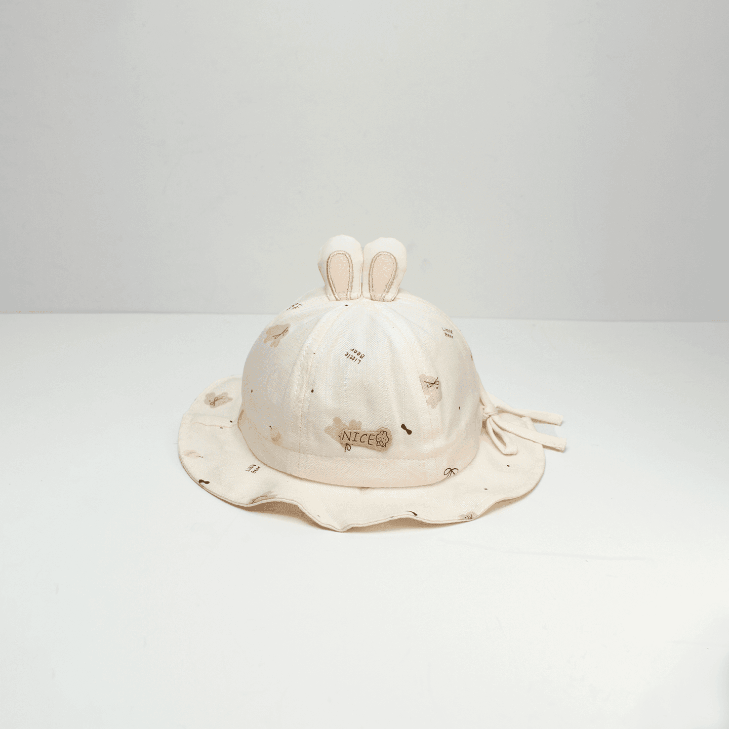 New Men's And Women's Plush Rabbit Ears With NlCE Logo And Printed Pattern, Foldable And Portable, Cute And Soft Style Headband Suitable For Taking Photos.