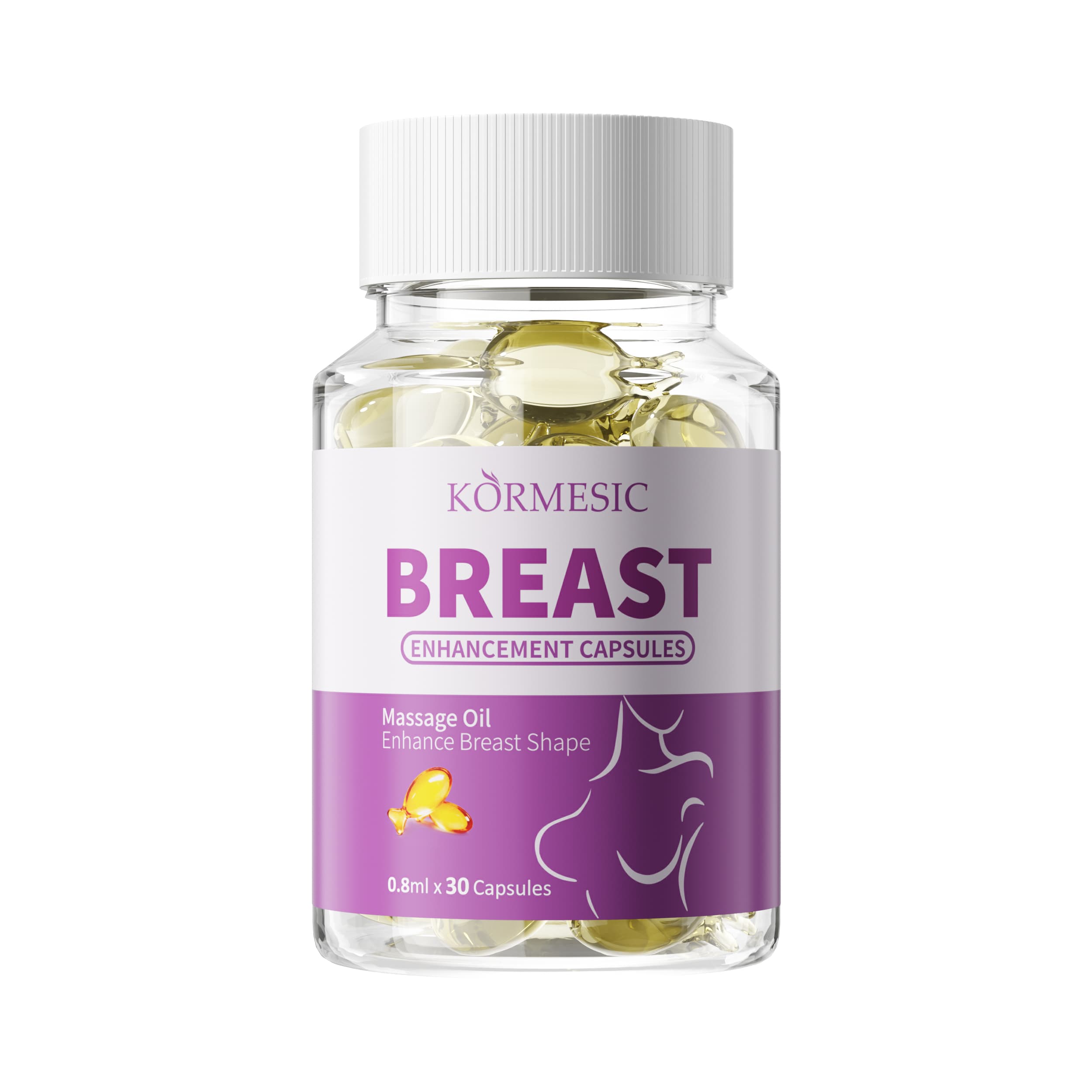 KORMESIC Breast Enhancement Essential Oil Capsules - Essential Oil Capsules UKQB-0.8mlx30Capsules
