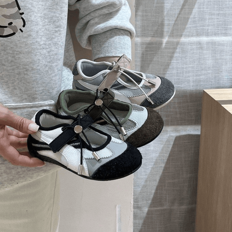 2026 New Summer Korean Style Girls Hollow Low Cut Sneakers, Color Block Breathable Mesh Casual Sports Shoes For Kids