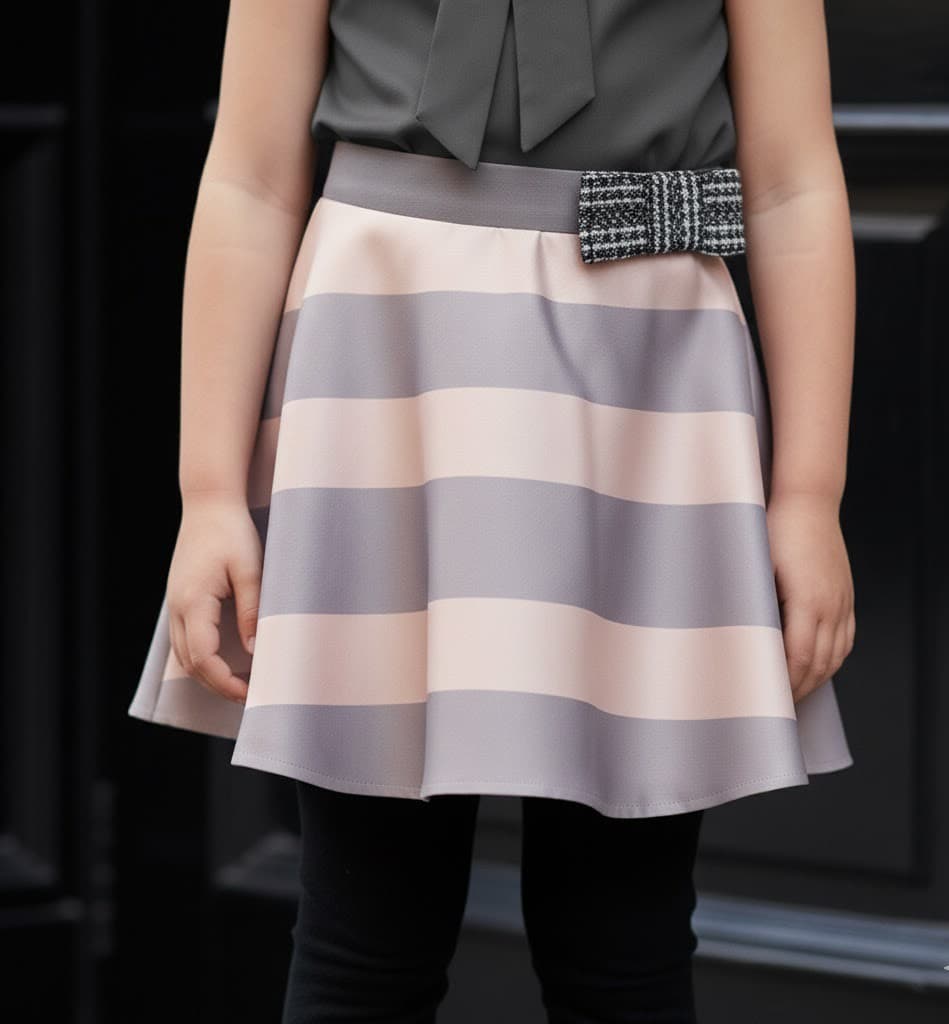 Girls A Line Scuba Knit Skirt Casual School Skirt Elastic Waist 3-10Y