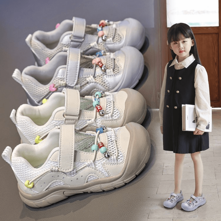 2026 Summer New Girls Closed-Toe Sandals, Kids Mesh Hook-and-Loop Sneakers, Hollow Out Princess Mesh Shoes For Little Girls