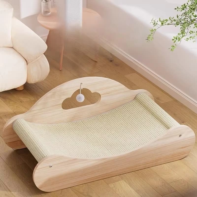 Sisal Large Cat Scratcher Bed, Comfy Chaise Lounge For Cats  Rest Scratch Play, Protects Furniture, Durable, Horizontal, No-Mess