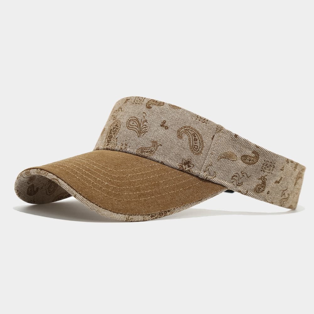 Summer Men's And Women's Matching Cashew Flower Series With Reinforced Edges By Fine Thread, A Refreshing And Not Stuffy Headwear For Sporty And Casual Style, With A Flat Top Hat.