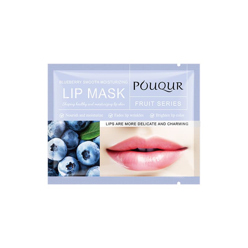 POUQUR Blueberry Smooth Moisturizing Lip Mask 1 Piece 10 Sheets