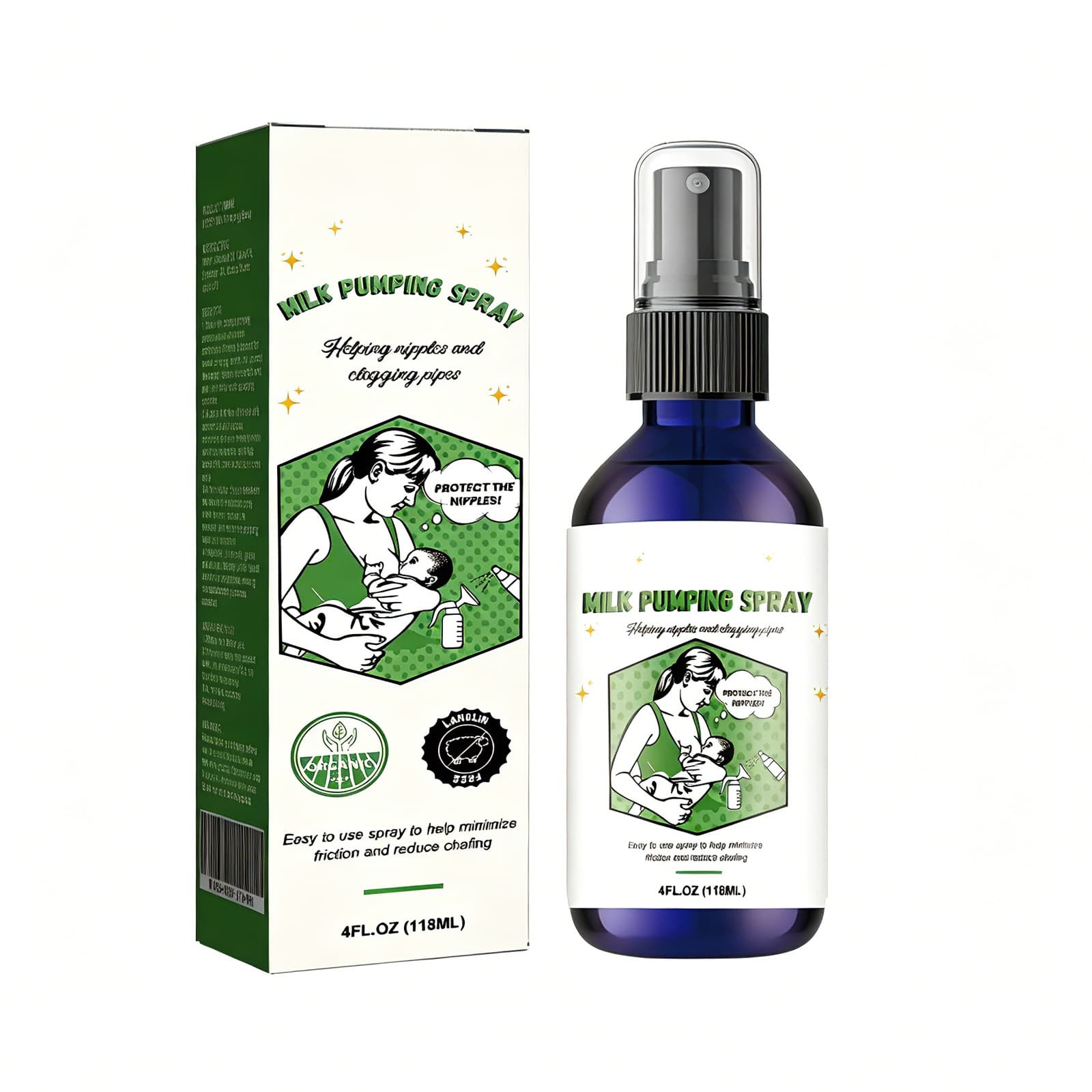 Breast Pumping Spray, Natural Nipple Care Lubricant For Breastfeeding, Soothes Soreness & Reduces Friction