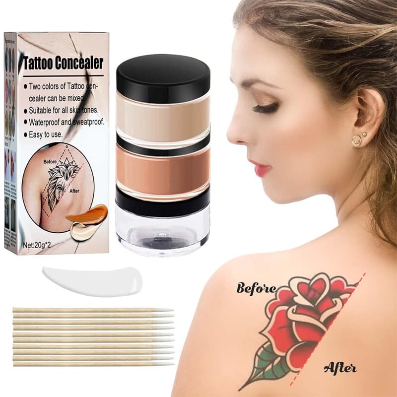 Tattoo Cover Up Makeup Waterproof, Professional Tattoo Concealer Use On Body, For Legs, Dark Spots, Scars, Vitiligo