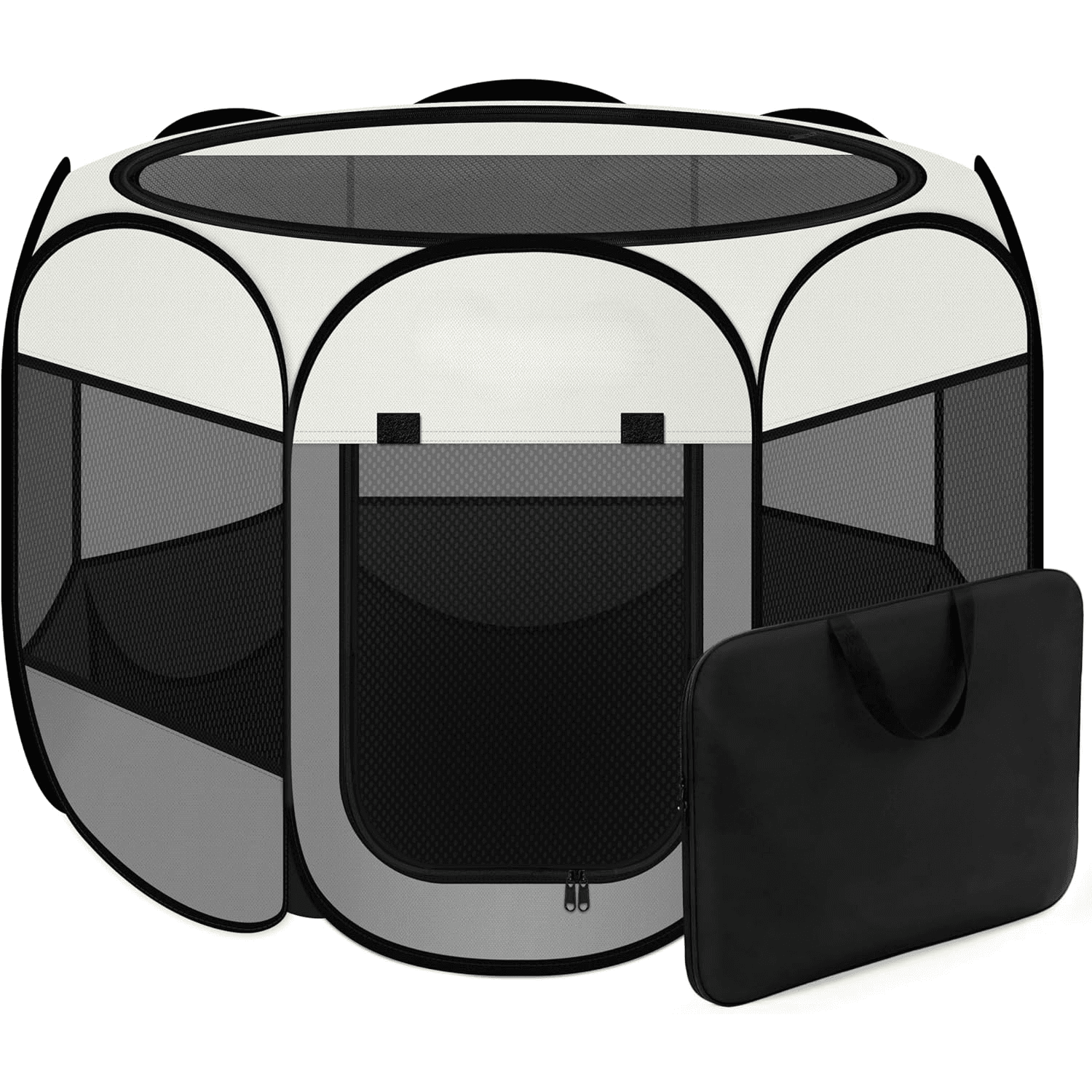 Pet Puppy Dog Playpen, Small Dog Tent Crates Cage Indoor Outdoor, Portable Playpen For Cat, Foldable  Dog Kennel Playpen With Carring Case, Removable Zipper Top, Grey
