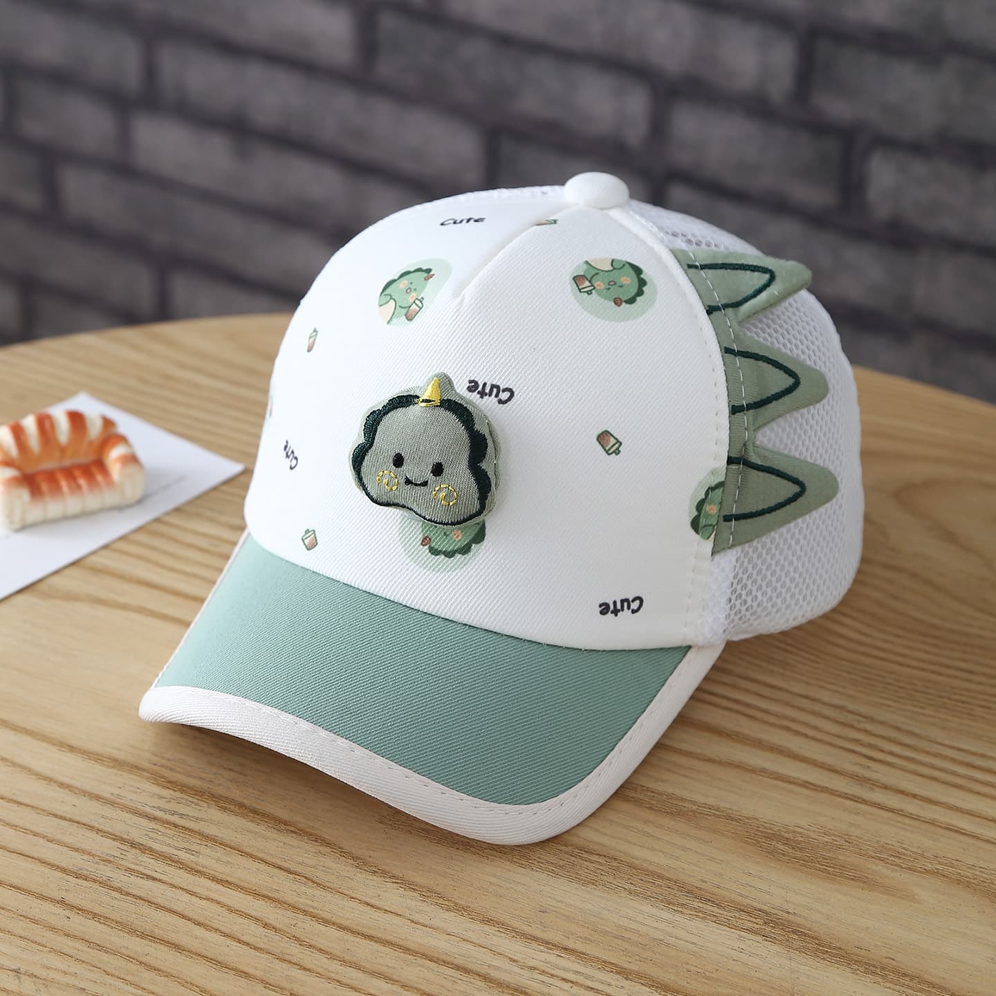 Children's Trendy Printed Lettering Cartoon Animal Semi-netted Brimmed Hat With Edge, Suitable For All Outdoor Occasions And Perfect For Baseball Caps