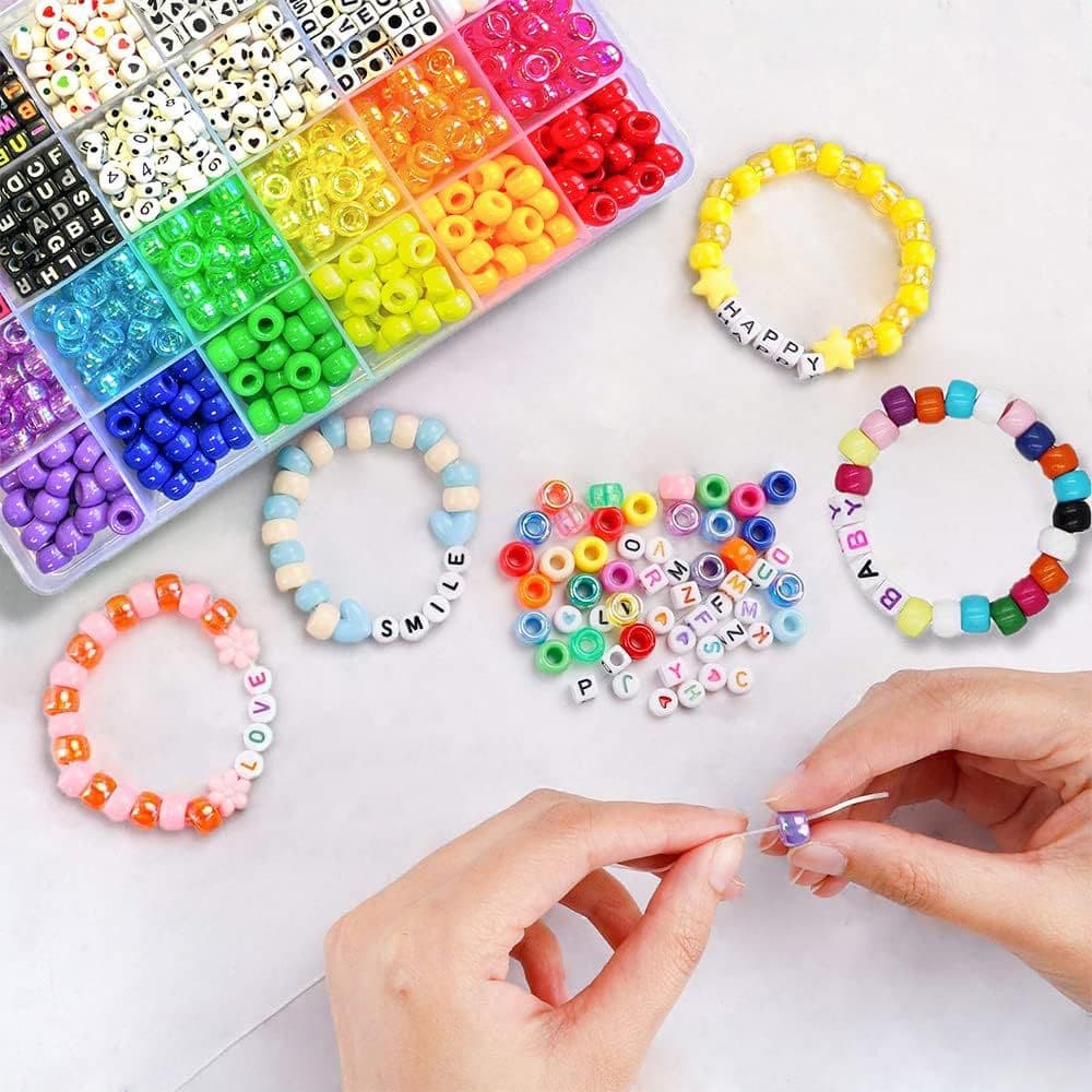 28-Grid Bracelet Accessory Set Barrel Beads And Letter Beads Combo
