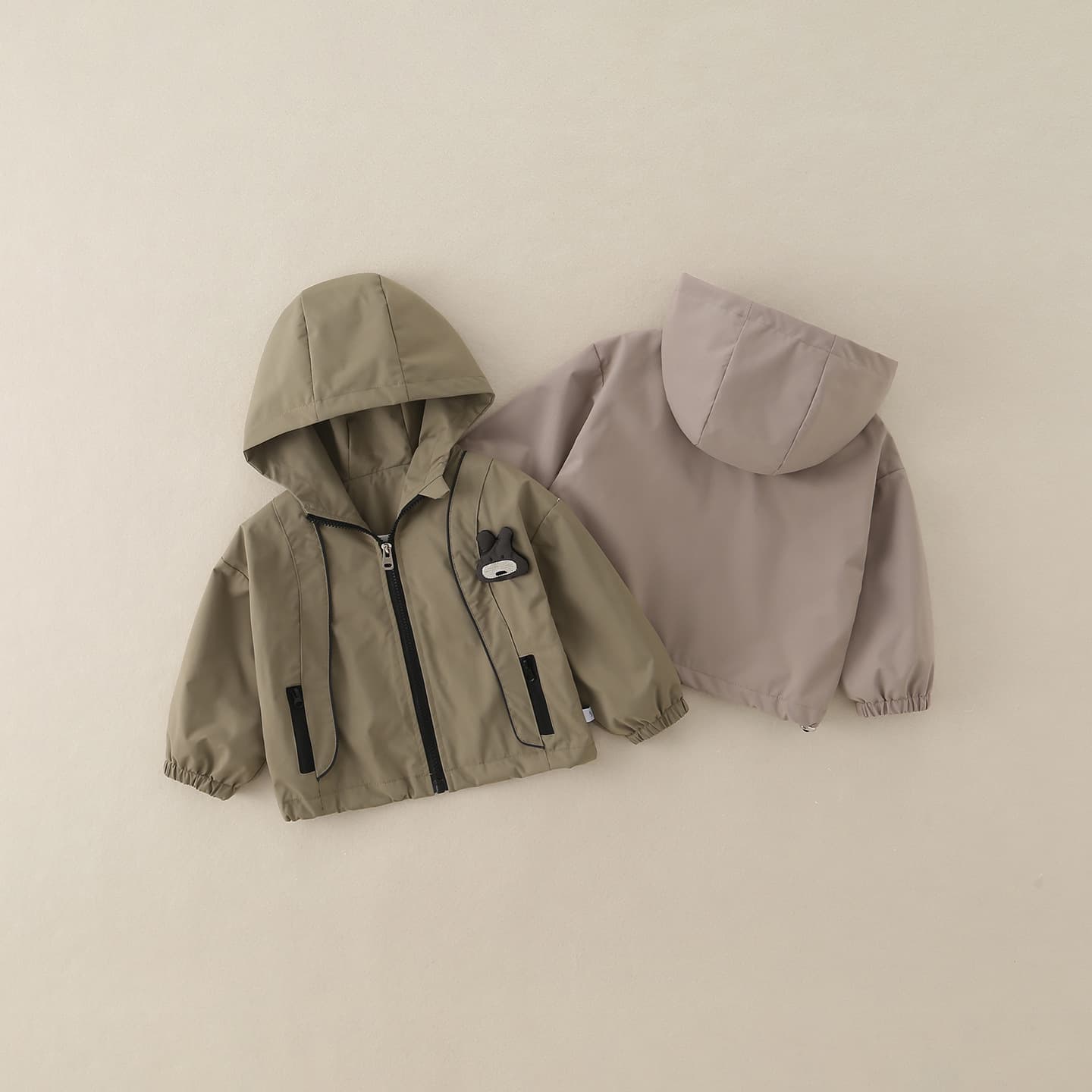 Boys Hooded Outdoor Casual Windproof Jacket Set