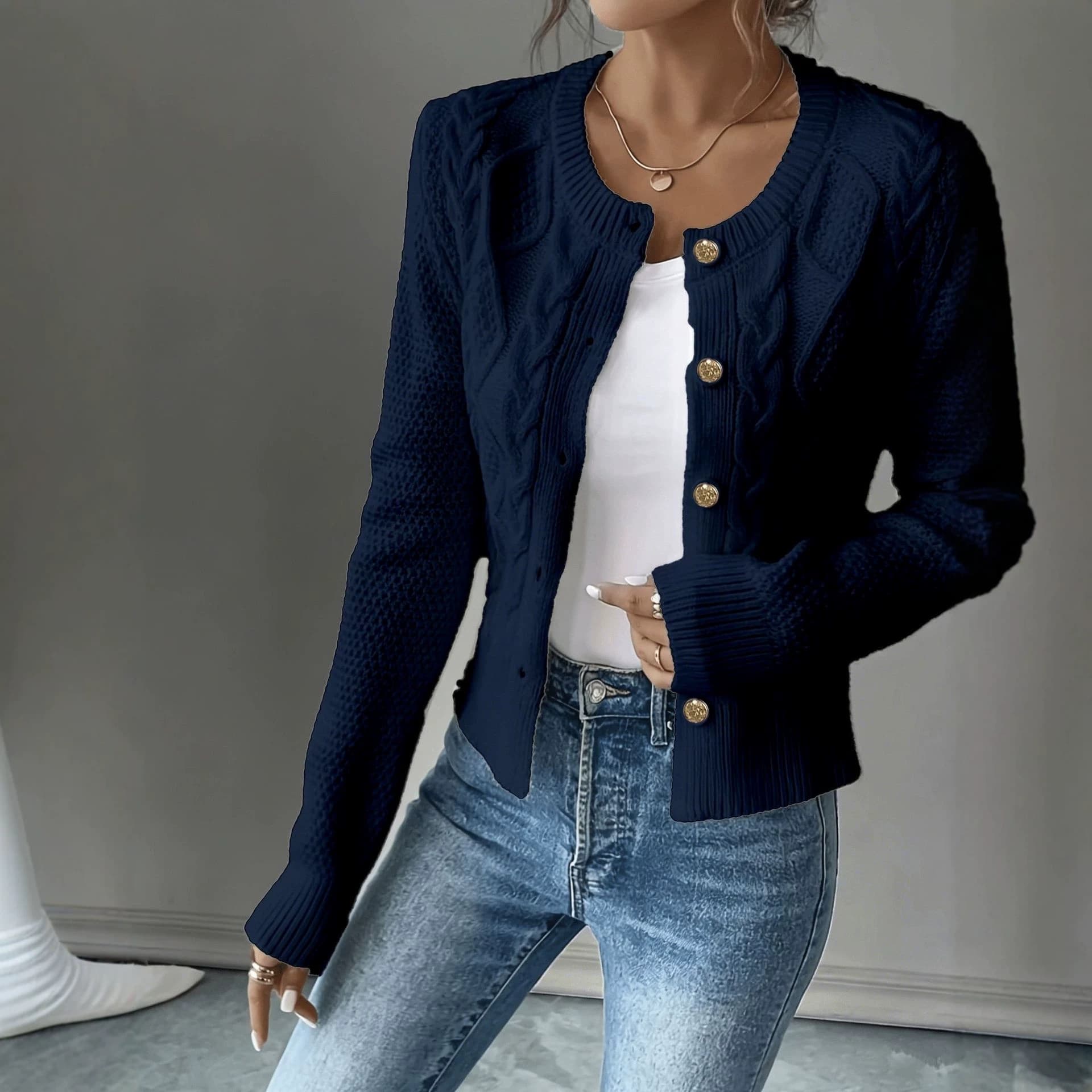 Womens Single-breasted Cardigan Sweater Coat