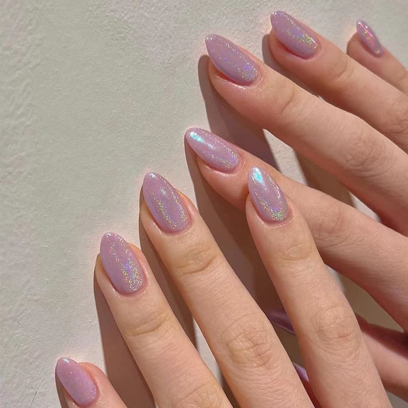 Wearable Purple Glitter Nail Art For Women