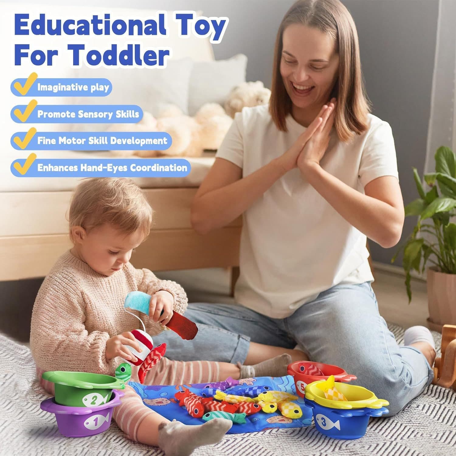 Fabric Fishing Digital Matching Educational Toy
