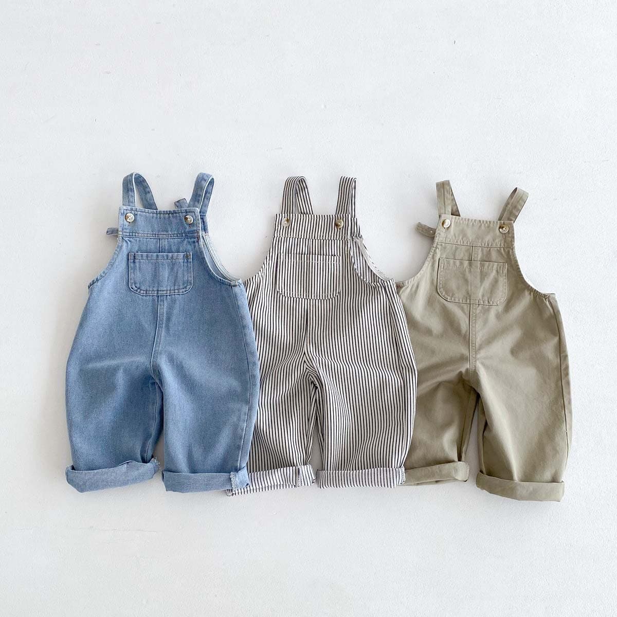 Baby And Toddler Denim Casual Jumpsuit With Straps