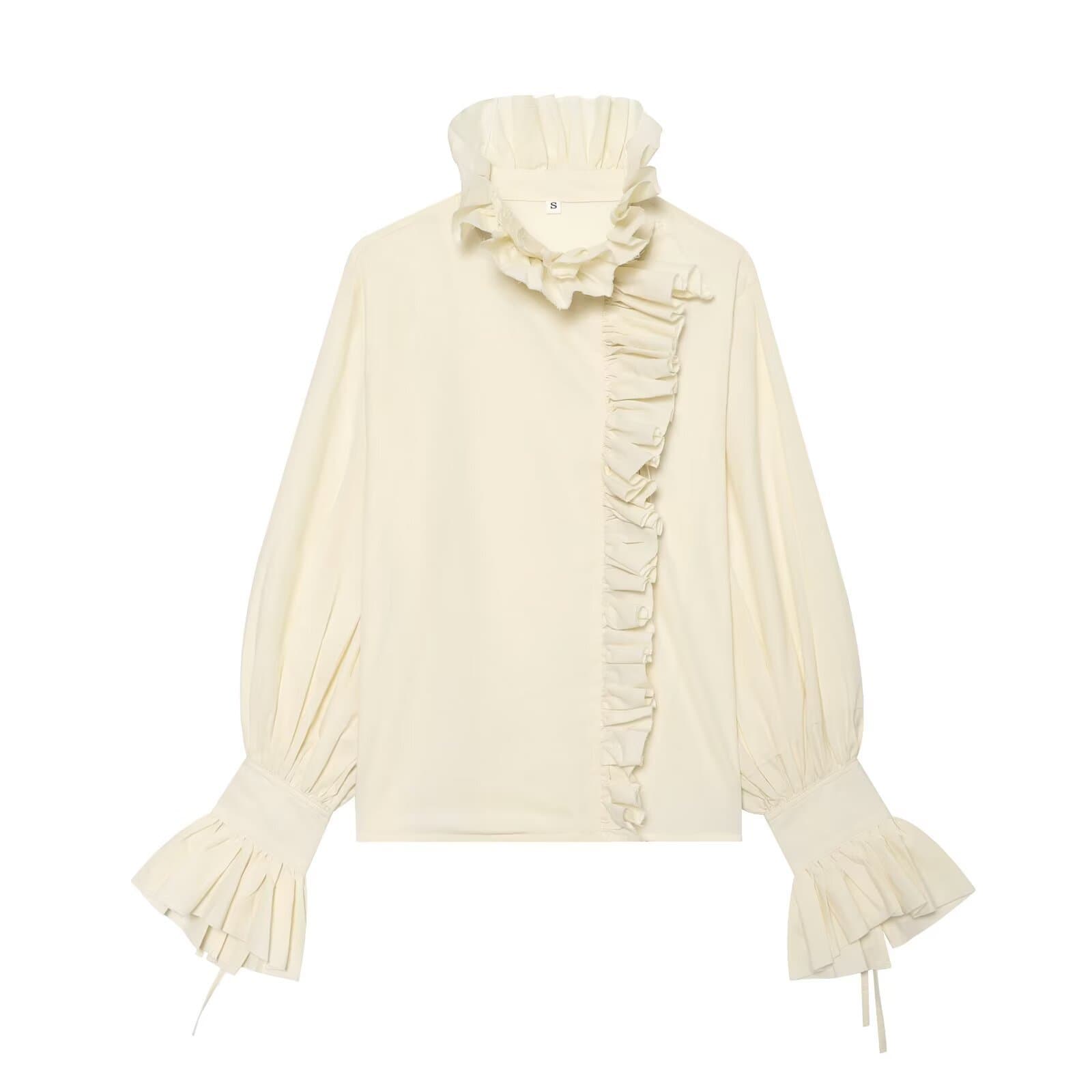 Fashionable New Autumn Womens Top With Pleat Details