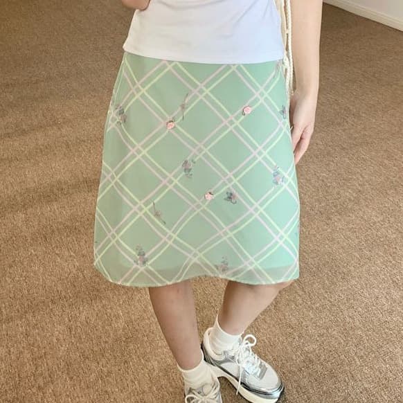 Floral High-waisted Skirt For Women