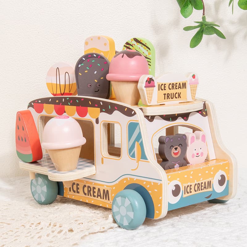 Wooden Ice Cream Model Playset Toy