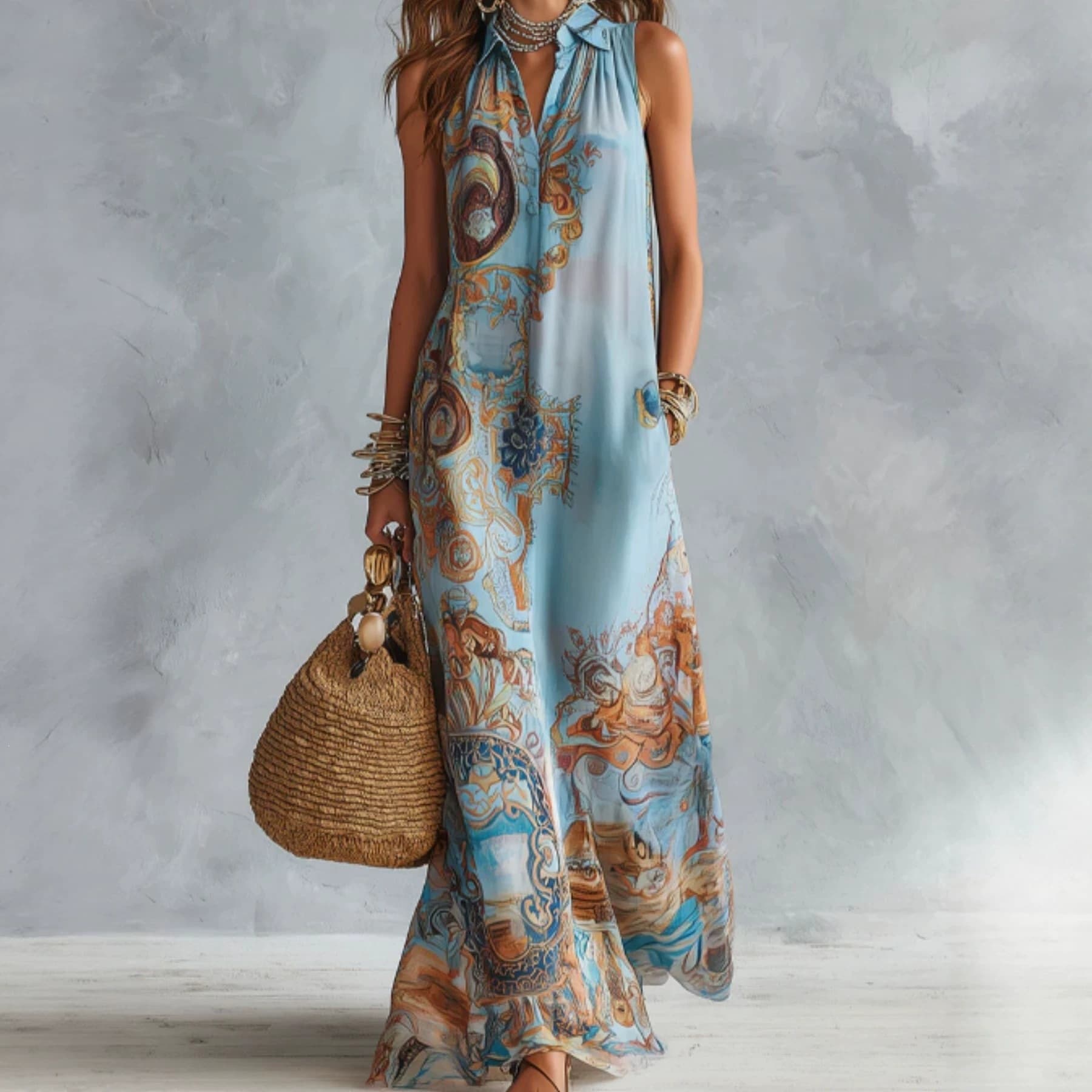 Casual Resort Ethnic-Style Womens Dress