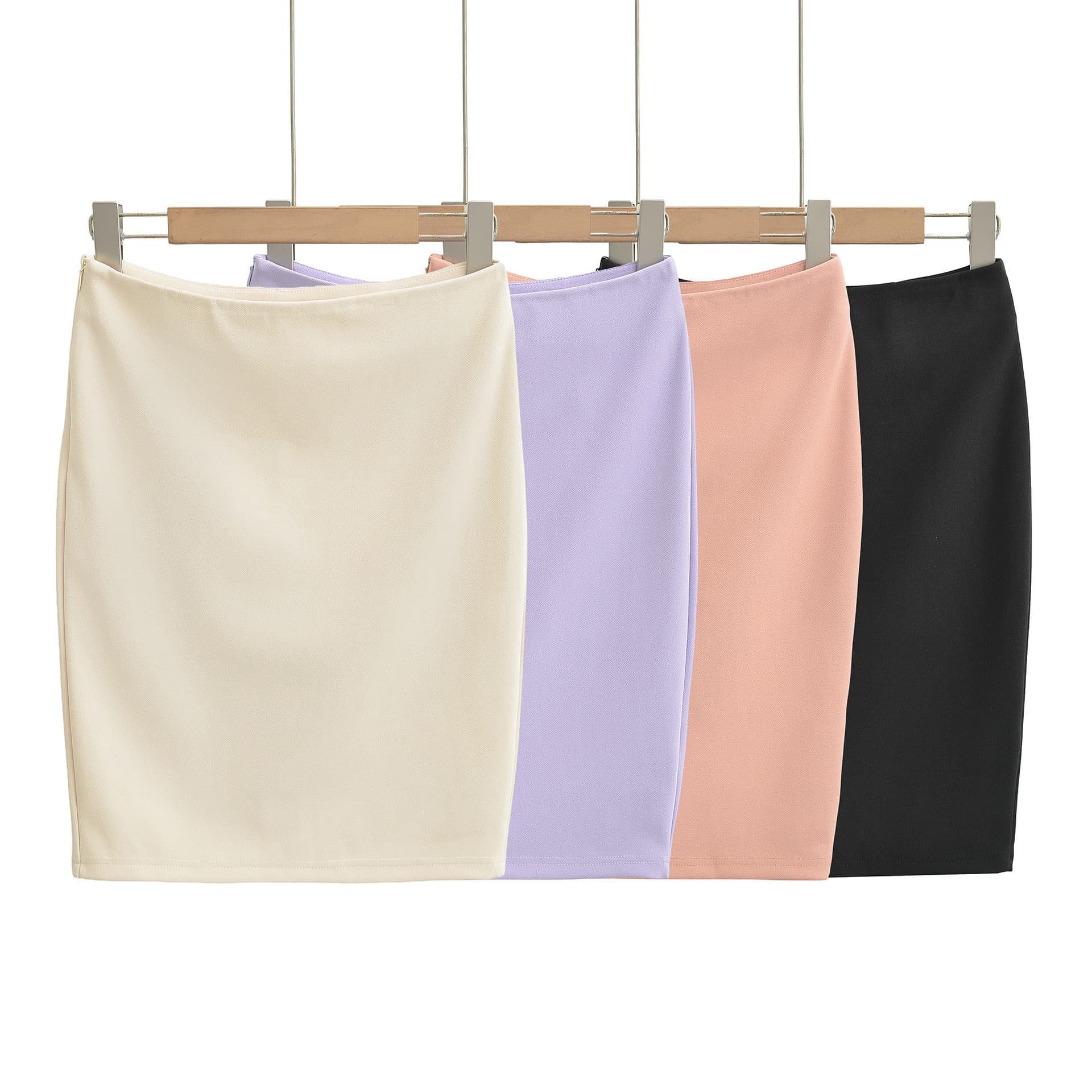Womens Summer New Solid-Color High-Waisted Skirt