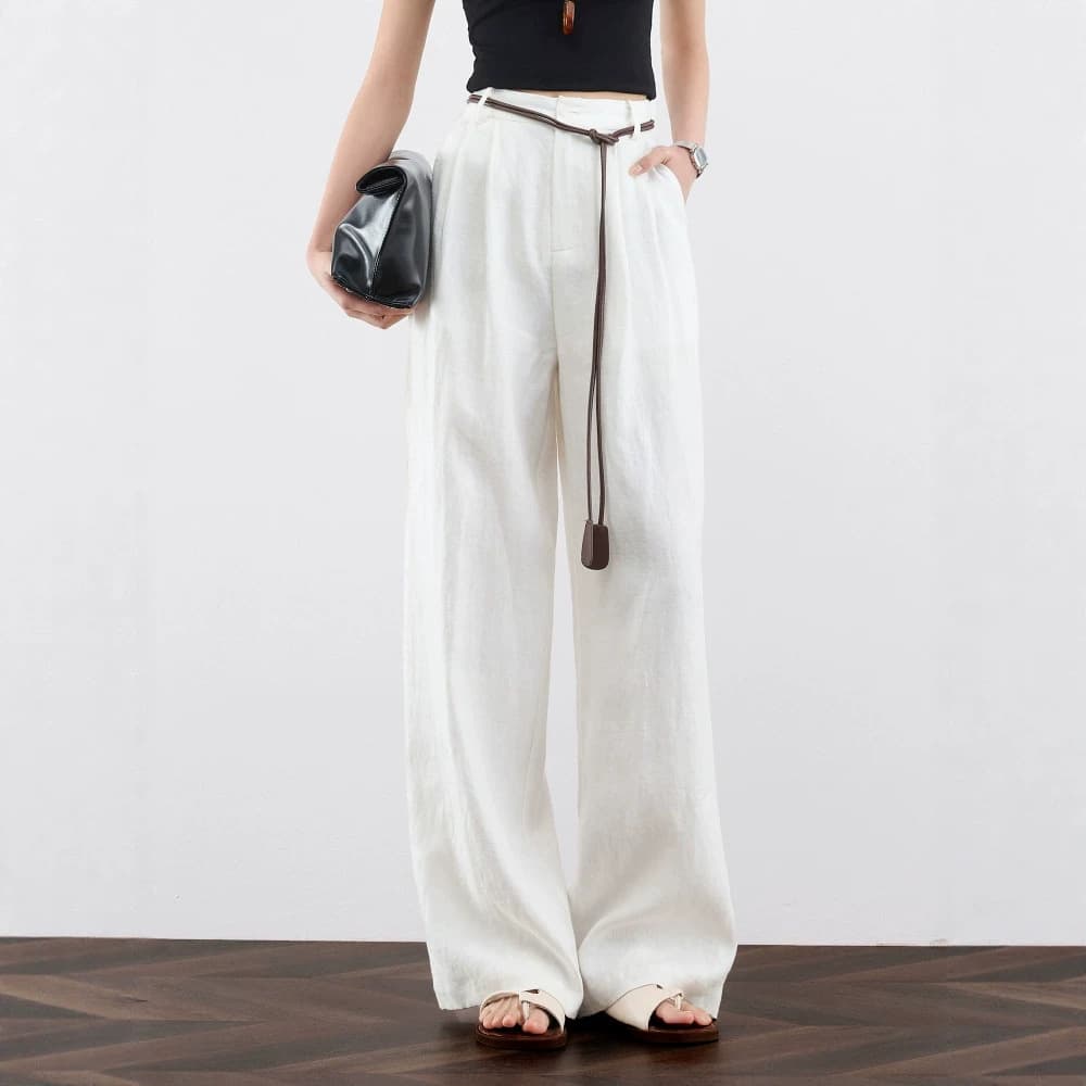 Linen Breathable Thin Wide-leg Trousers
