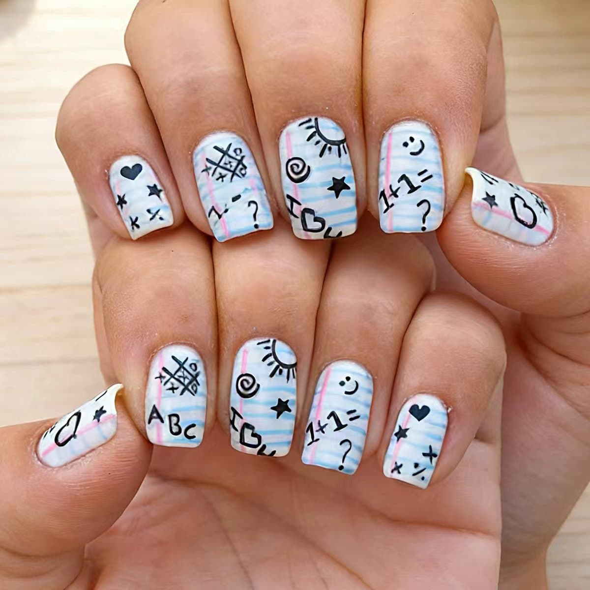 Back-to-School Season Colorful And Fun Nail Art Removable Nail Stickers