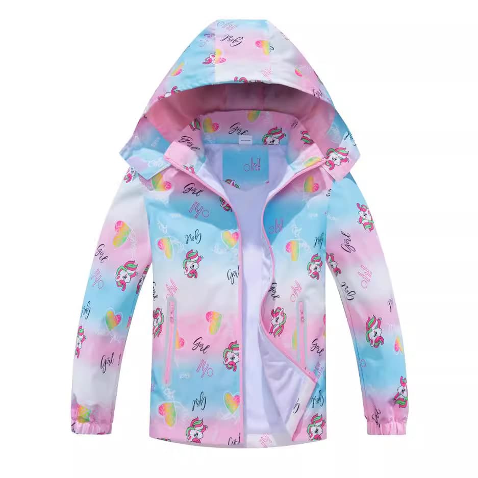 Springautumn New-arrival Dinosaur-print Gradient-color Zip-up Hoodie For Boys And Girls